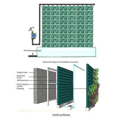 壁に吊るされた花盆植える器 垂直表示のための花/緑の植物