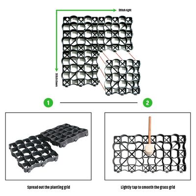 333x333x50mm プラスチック草草の床グリッド HDPE 馬のパドック 足のグリッドパバー